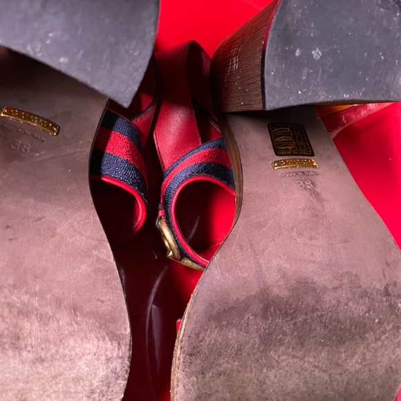 Gucci Querelle Suede Web Sandal, Marron Glace 38 - Picture 4 of 4